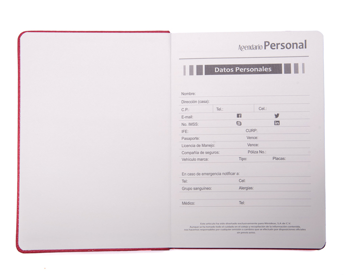 A2672 AGENDARIO PERSONAL MILAN
