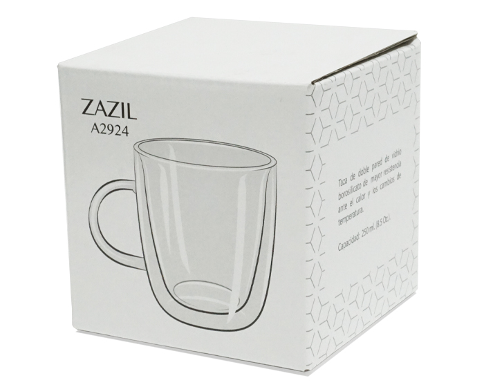 A2924 TAZA DE VIDRIO DOBLE PARED ZAZIL