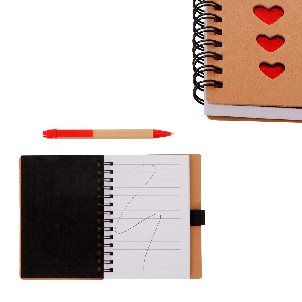 LE 060 LIBRETA ECOLOGICA CON FIGURAS DE CORAZON JART
