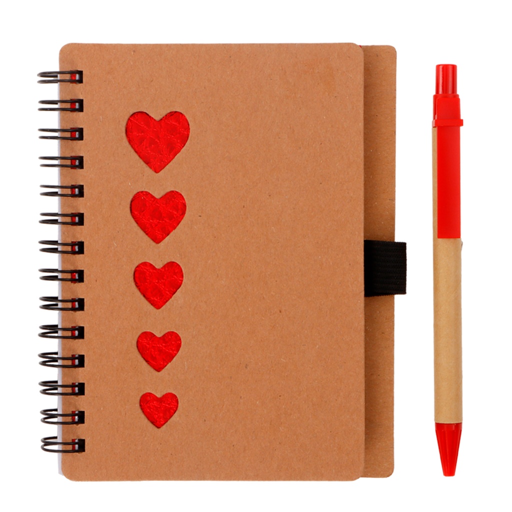 LE 060 LIBRETA ECOLOGICA CON FIGURAS DE CORAZON JART