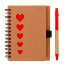 LE 060 LIBRETA ECOLOGICA CON FIGURAS DE CORAZON JART