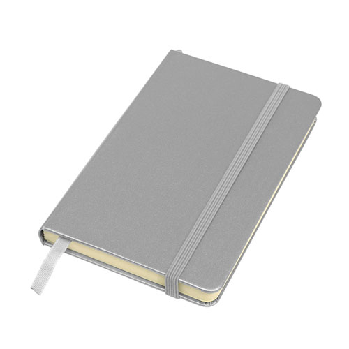 T277 LIBRETA MEDIANA SÍMIL CURPIEL (Grabado láser, Color Plata)