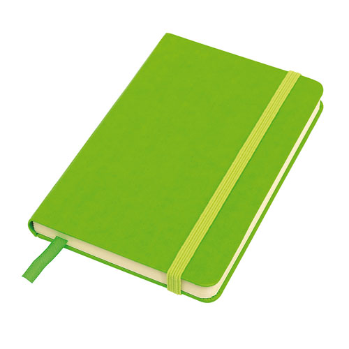 T278 LIBRETA DE BOLSILLO SÍMIL CURPIEL (Grabado láser, Verde Manzana)