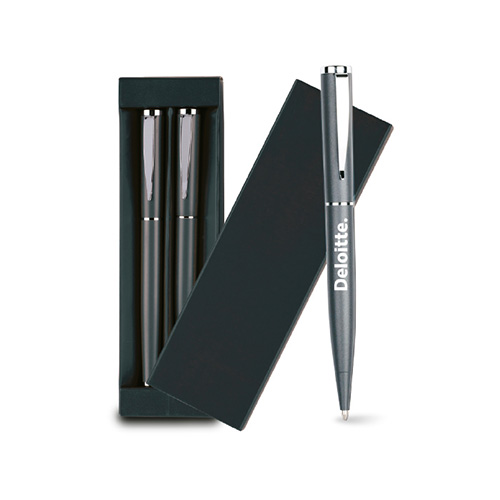 A2202 JUEGO DE BOLIGRAFOS METALICOS HARMONY (Grabado láser)