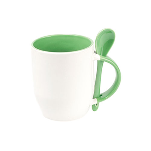 SUB4716 TAZA CON CUCHARA MAGGIE (Verde manzana)