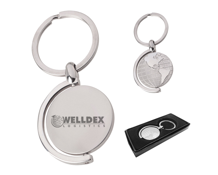 LLM4777-1 LLAVERO METALICO GIRATORIO MUNDO