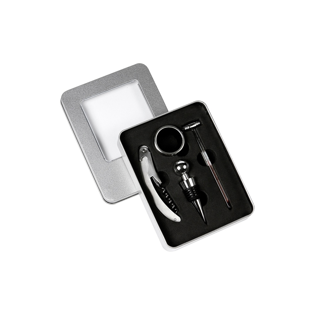 HM-032 SET PARA VINOS SENDAI, PLATA