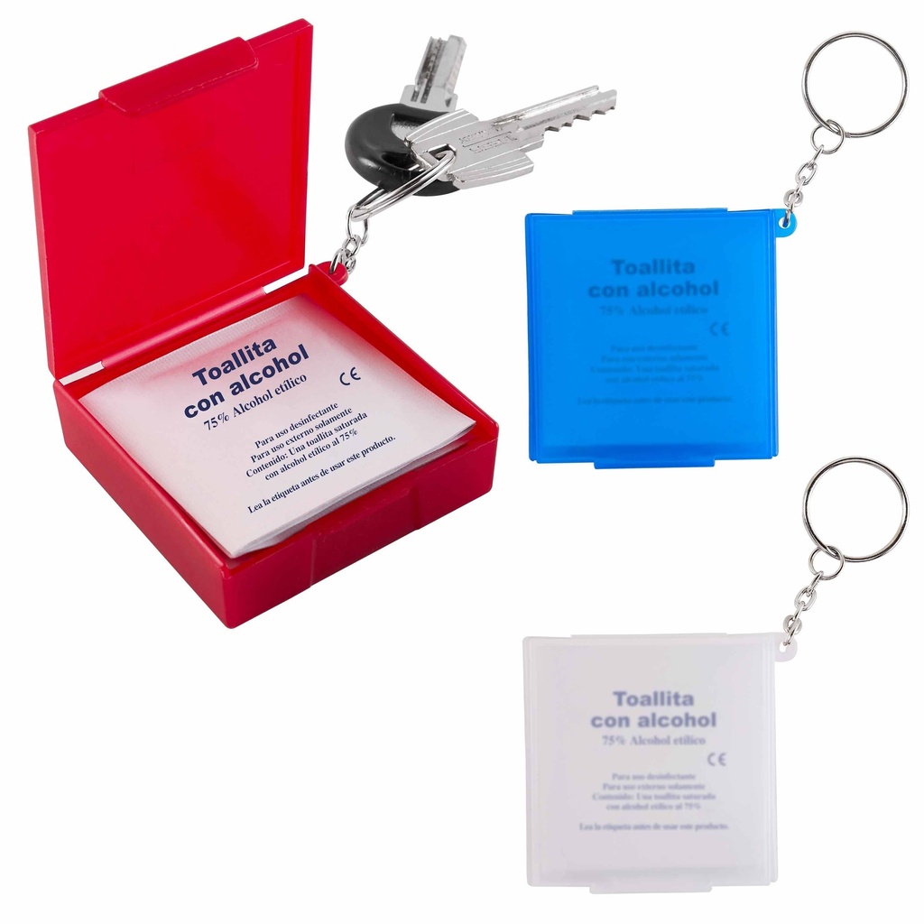 SLD 052 LLAVERO CON PADS DE ALCOHOL  (Blanco)