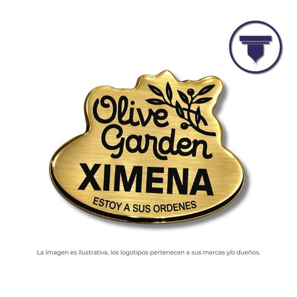 GAF-04 GAFETE CLÁSICO LÁSER. (Grabado láser, Dorado destape negro, Broche de Alfiler de seguridad, Gota de resina)