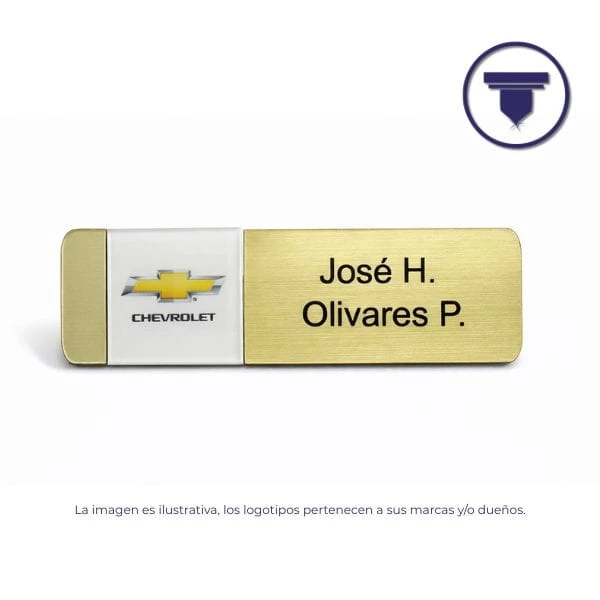 GAF-11 GAFETE DE PLÁSTICO. (Digital, Oro, Broche de Alfiler de seguridad)