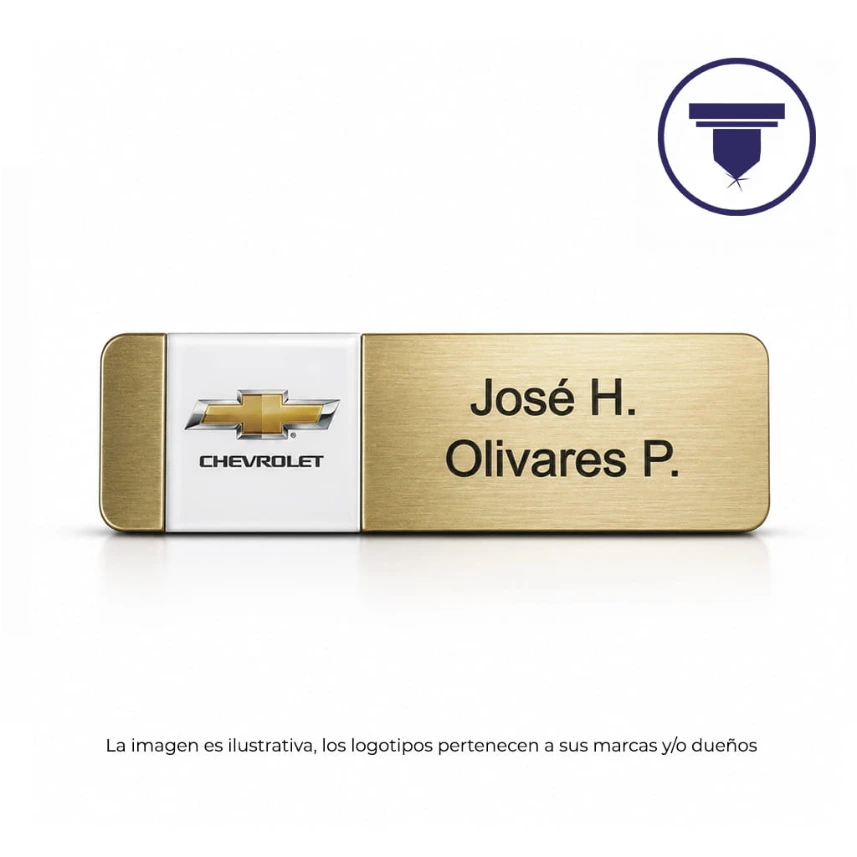 GAF-11 GAFETE DE PLÁSTICO. (Oro, Broche de Alfiler de seguridad)