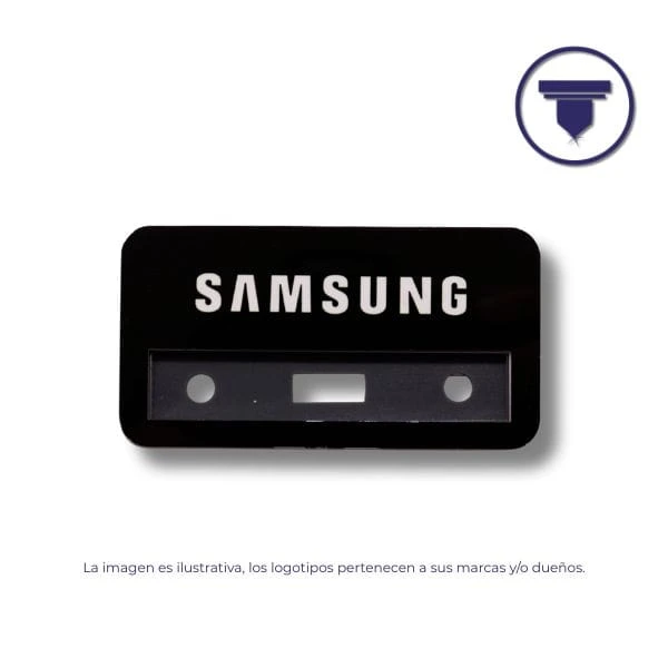 GAF-14 GAFETE REUTILIZABLE DE ALUMINIO. (Digital, Placa de aluminio anodizado tono Plata mate, Broche de Alfiler de seguridad)