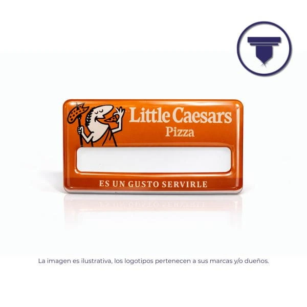 GAF-20 GAFETE REUTILIZABLE ACABADO DE RESINA. (Etiqueta encapsulada, Broche de Alfiler de seguridad)