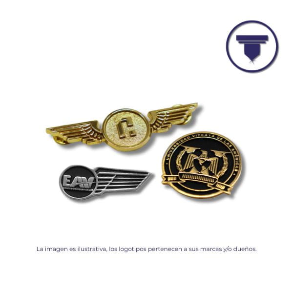 PIN-08 PIN PERSONALIZADO EN METAL ZAMAK. (Metal Negro, Broche de Imán 1 punto, Sin Entintar)