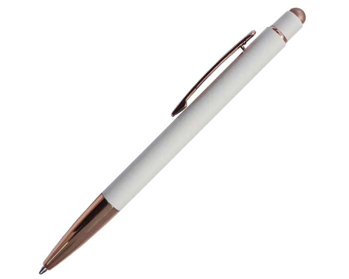 A2795 BOLÍGRAFO CON TOUCH LEIA  (Grabado láser, Color Blanco)