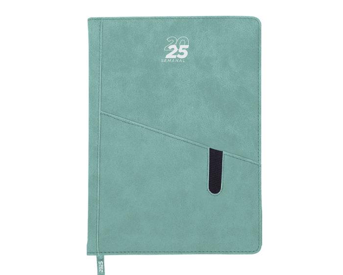 ASP2025 AGENDA SEMANAL PREMIUM 2025 (Grabado láser, Turquesa)
