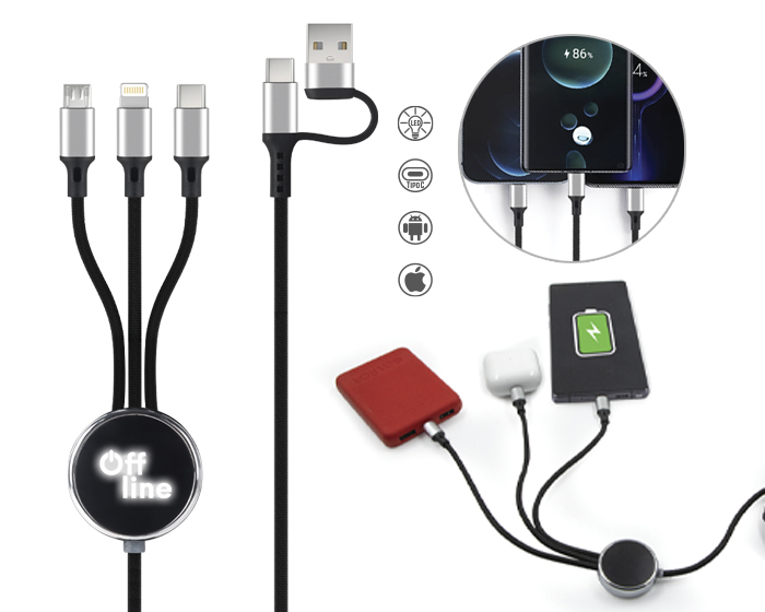 A2997 CABLE CONECTOR DE CARGA USB RAYO (Grabado láser)