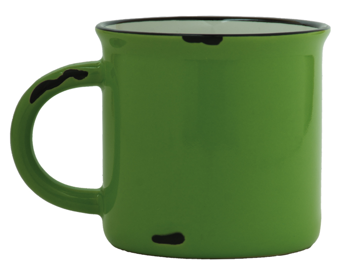A2471 TAZA DE CERÁMICA VINTAGE (Sandblast, Verde Manzana)