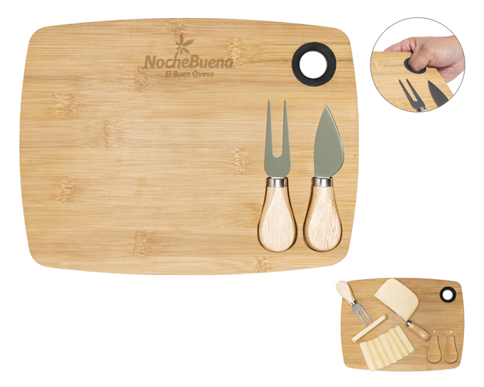 A3023 TABLA DE QUESOS DE BAMBÚ CHEDDAR