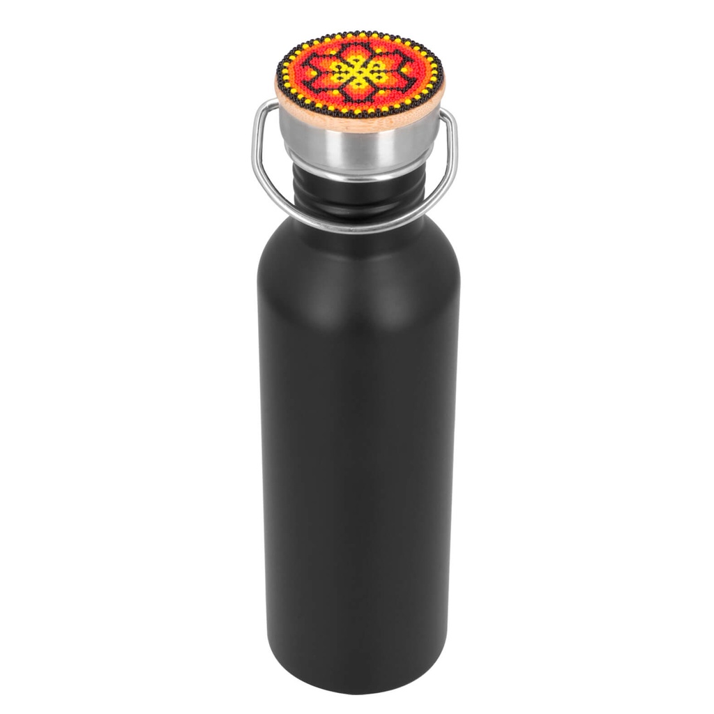 T 53 HUICHOL CILINDRO SIQUEIROS, NEGRO