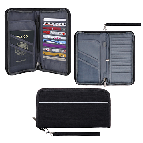 TL 008 PORTAPASAPORTE JET NEGRO