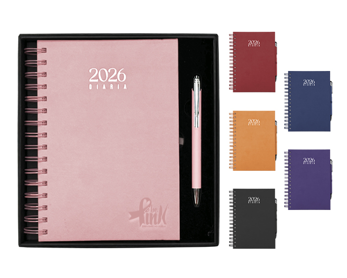 ADS2026 AGENDA DIARIA CON ARILLO 2026 (Grabado láser, Morado)