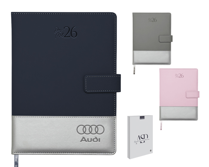 ASP2026 AGENDA SEMANAL PREMIUM 2026 (Grabado láser, Gris)