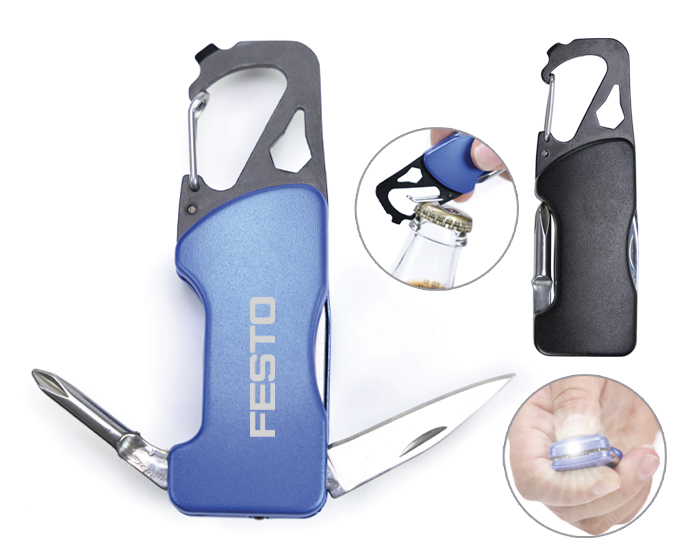 A3099 GANCHO CON CLIP MULTIFUNCION JACKSON (Grabado láser, Azul)