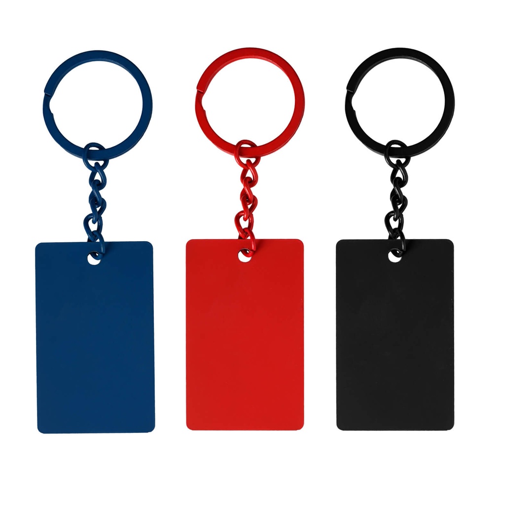 MK 066 LLAVERO CON PLACA RECTANGULAR NUBLAR (Grabado láser, Rojo)