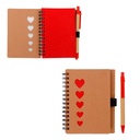 LE 060 LIBRETA ECOLOGICA CON FIGURAS DE CORAZON JART