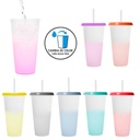 T 316 VASO DE PLASTICO CON TAPA CROMATIC