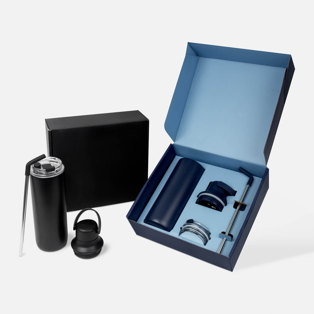 TMPS 258 SET DE TERMO DACIO (Grabado láser, Negro)