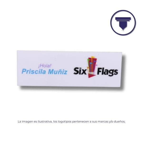 GAF-07 GAFETE IDENTIFICADOR PVC. (Sin impresión, Broche de Alfiler de seguridad)