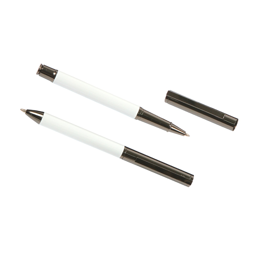 ST-054 SET DE BOLÍGRAFOS BALIGILL  (Grabado láser, Blanco)