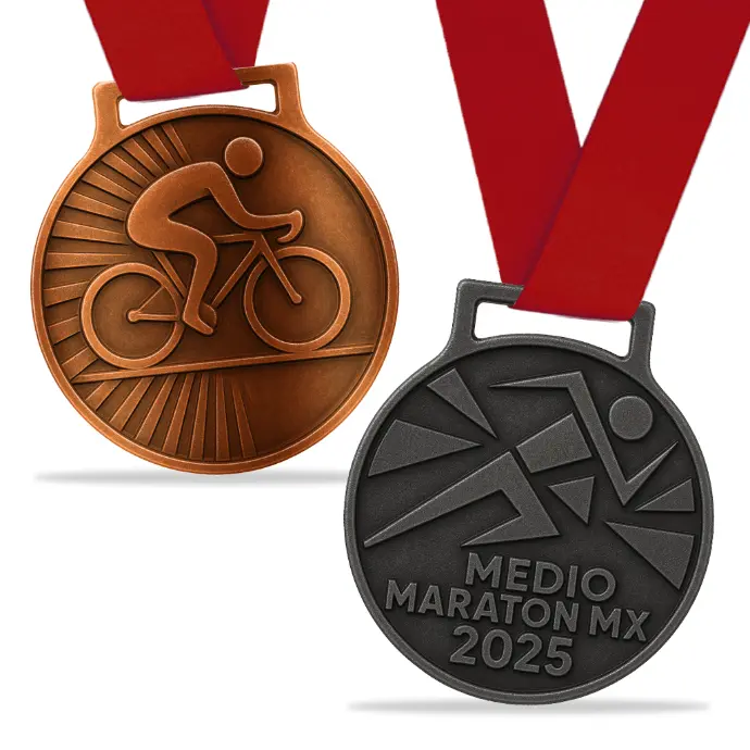 MED-001-Z MEDALLA ZAMAK -1 CARA 5cm (Dorado brillante)