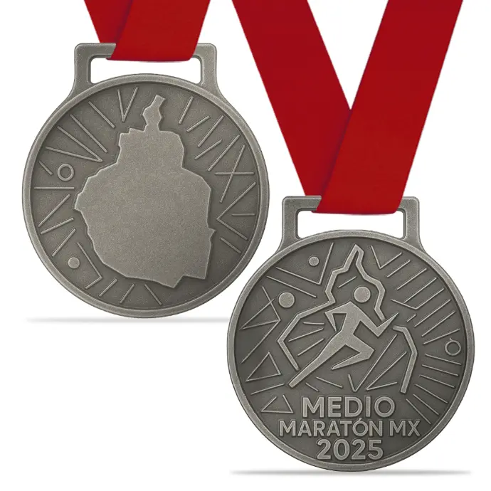 MED-003-Z MEDALLA ZAMAK A 2 CARAS 5 cm (Dorado brillante)