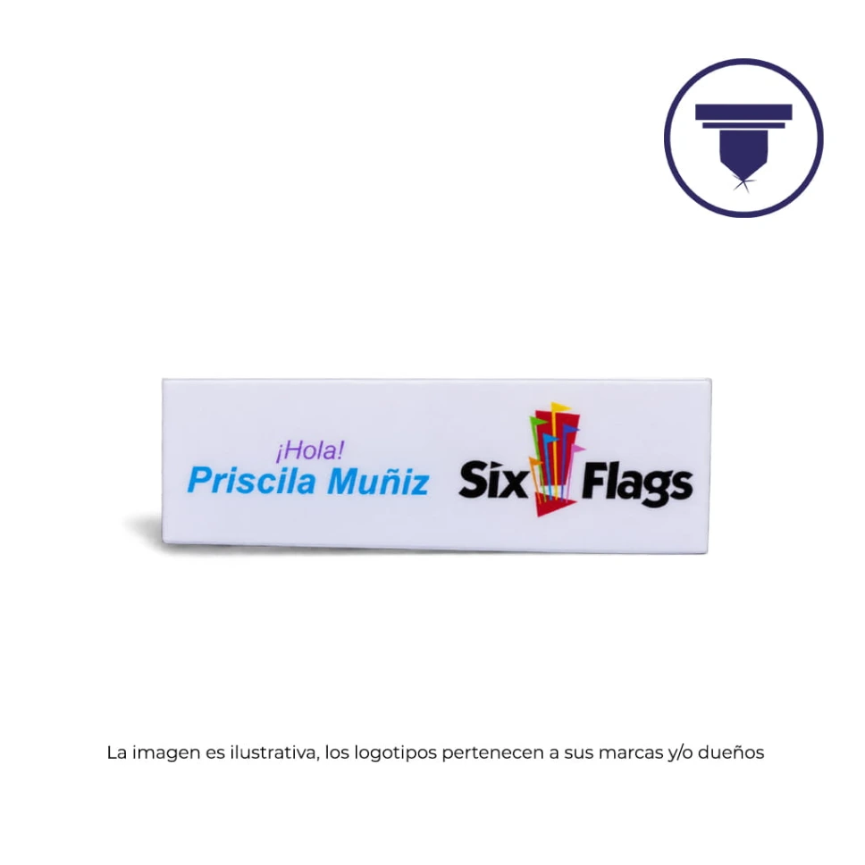 GAF-07 GAFETE IDENTIFICADOR PVC. (Broche de Alfiler de seguridad)