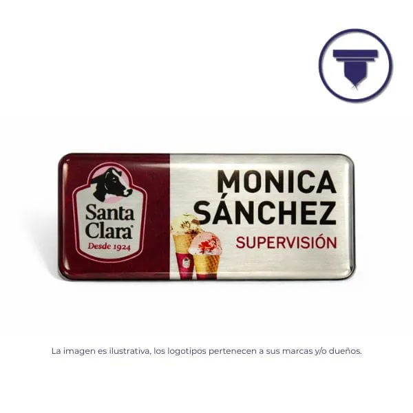 GAF-01 GAFETE CLÁSICO. (Anodizado Plata Mate, Broche de Alfiler de seguridad)