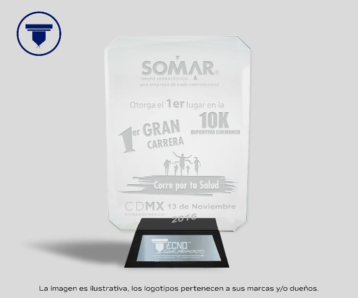 [REC-23-JADE] REC-23-JADE Reconocimiento Rectangular. (Sandblast, Base Negro mate)