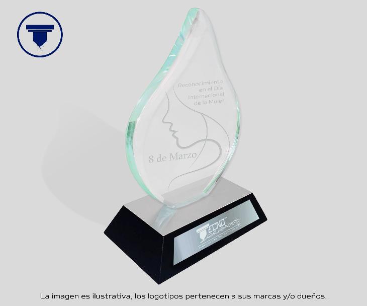 [REC-50-CLARO] REC-50-CLARO Reconocimiento Gota. (Grabado láser con Sandblast)