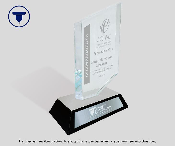 [REC-57-CLARO] REC-57-CLARO Reconocimiento Rombo. (Grabado láser con Sandblast)