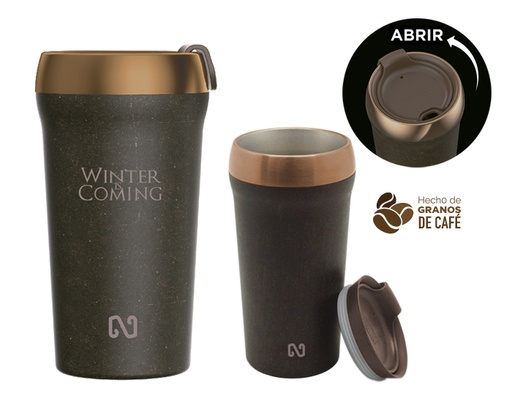 [DOV/A2865] A2865 TERMO DE GRANO DE CAFÉ 14 OZ NAYAD TINOS