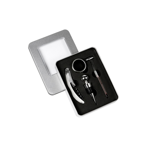 HM-032 SET PARA VINOS SENDAI, PLATA