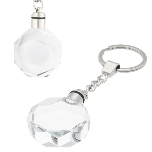 MK 044 LLAVERO EN FORMA DE OCTAGONO Y LUZ VIDRE