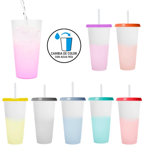 T 316 VASO DE PLASTICO CON TAPA CROMATIC